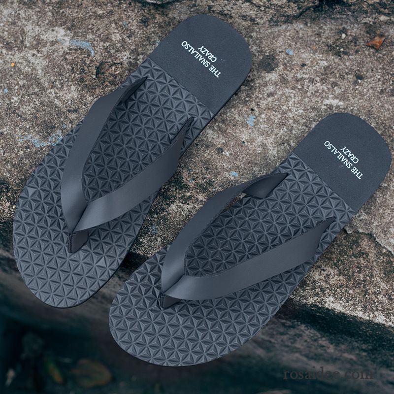 Flip Flops Herren Mode Allgleiches Lovers Gummi Rutschsicher Persönlichkeit Sandfarben Schwarz