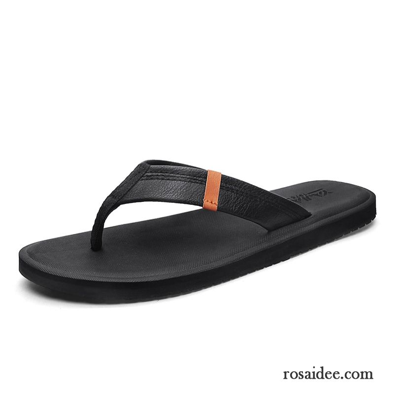 Flip Flops Herren Neue Rutschsicher Mode Schuhe Persönlichkeit Trend Sandfarben Schwarz