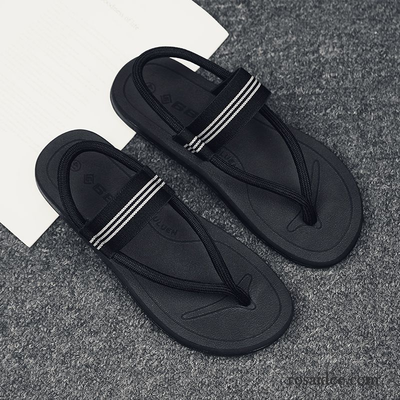 Flip Flops Herren Neue Sandalen Trend Persönlichkeit Sommer Hausschuhe Sandfarben Schwarz