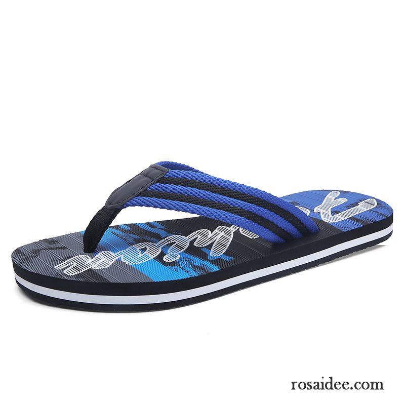 Flip Flops Herren Persönlichkeit Casual Rutschsicher Hausschuhe Trend Sommer Sandfarben Blau