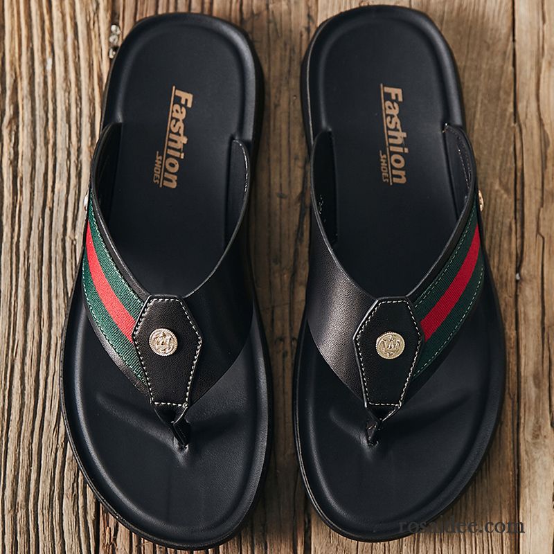 Flip Flops Herren Persönlichkeit Rutschsicher Hausschuhe Neue Pantolette Casual Schwarz