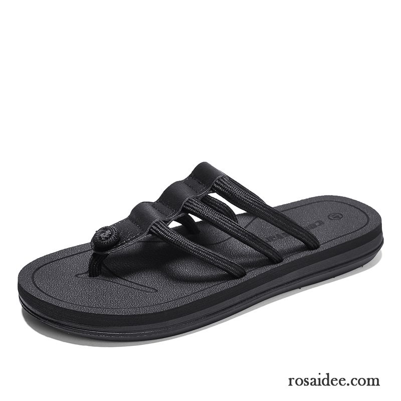 Flip Flops Herren Rutschsicher Neue Pantolette Trend Mode Sommer Schwarz