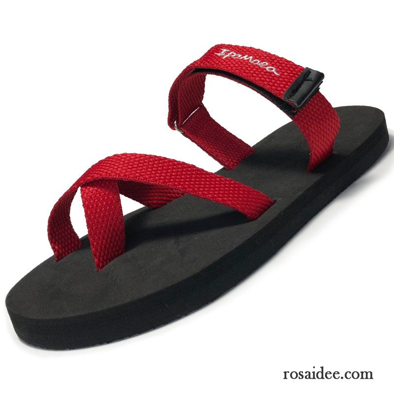 Flip Flops Herren Sandalen Draussen Mode Schuhe Sommer Hausschuhe Sandfarben Rot