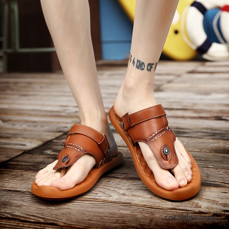 Flip Flops Herren Sandalen Sommer Neue Schuhe Casual Trend Sandfarben Braun