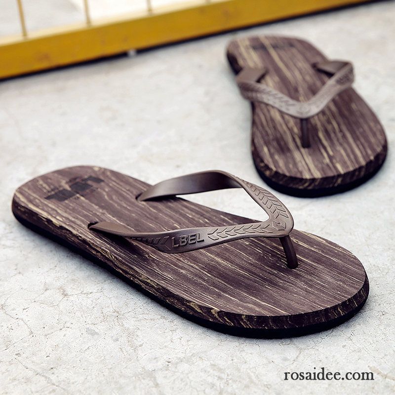 Flip Flops Herren Sandalen Sommer Rutschsicher Trend Hausschuhe Persönlichkeit Sandfarben Braun