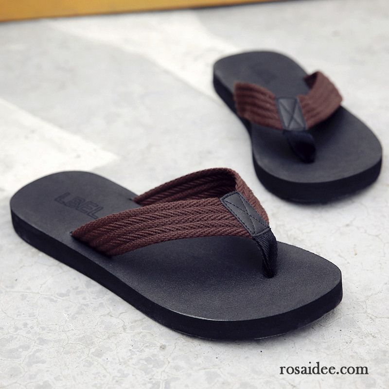 Flip Flops Herren Trend Sommer Sandalen Persönlichkeit Weiche Sohle Mode Sandfarben Braun