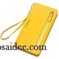 Geldbörse Damen Brieftasche Reißverschluss Mode Langer Abschnitt Brieftaschen Süß Gelb