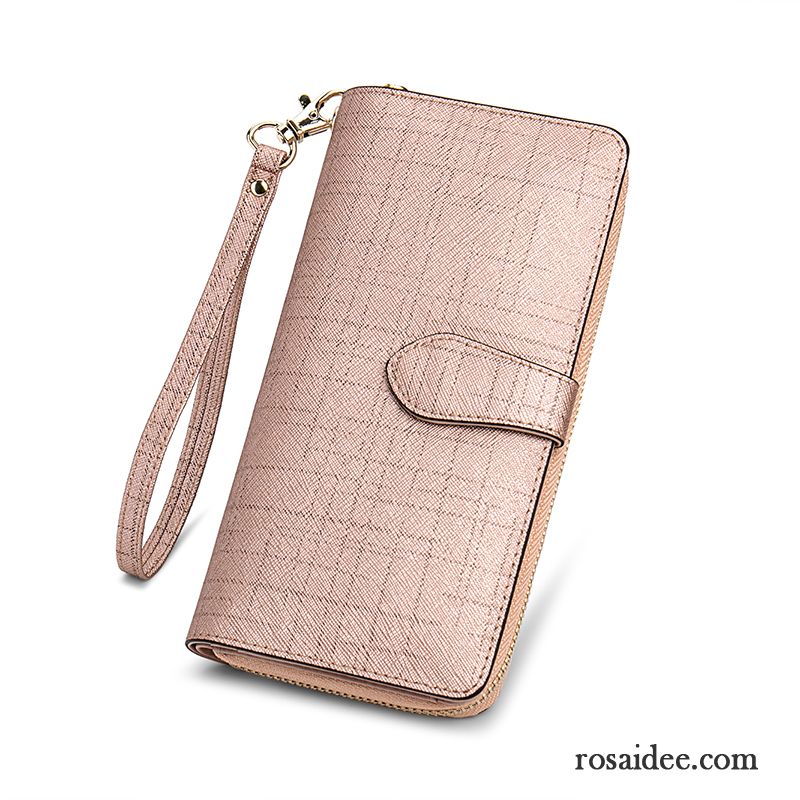 Geldbörse Damen Langer Abschnitt Tasche Rindsleder Clutch Neu Große Kapazität Rosa