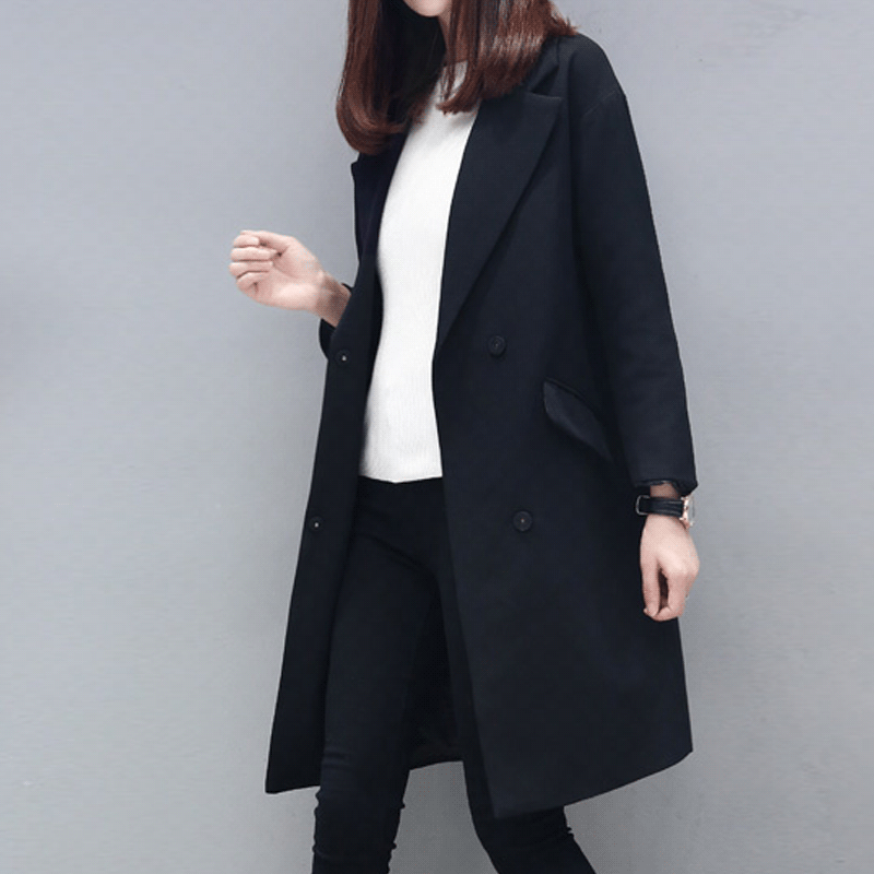 Blazer Damen Schlank Langer Abschnitt Freizeit Herbst Damen Lange Ärmel Anzügjacke Anzüge Neu Winter Trend Rabatt