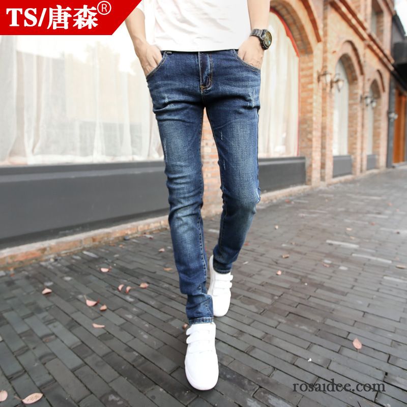 Graue Herren Jeans Neu Bleistift Hose Jeans Schlank Dünn Winter Lange Herren Sommer Trend Herbst Günstig