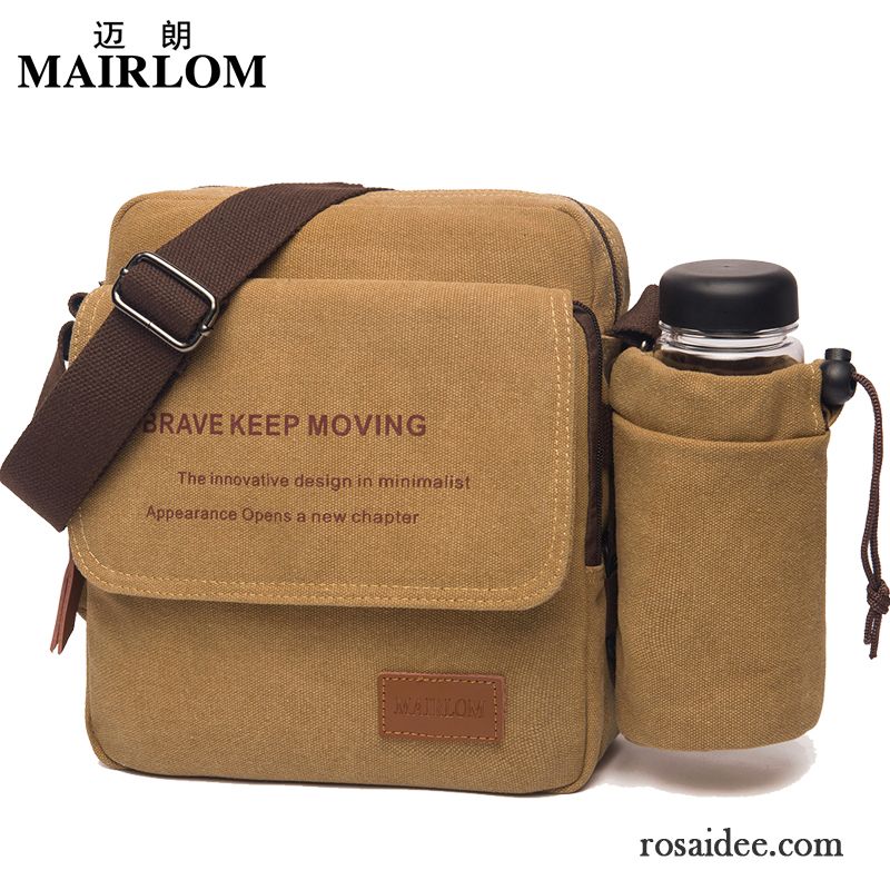 Große Ledertasche Herren Herren Messenger-tasche Freizeit Multifunktion Schultertaschen Canvastasche Retro Geschäft Günstig