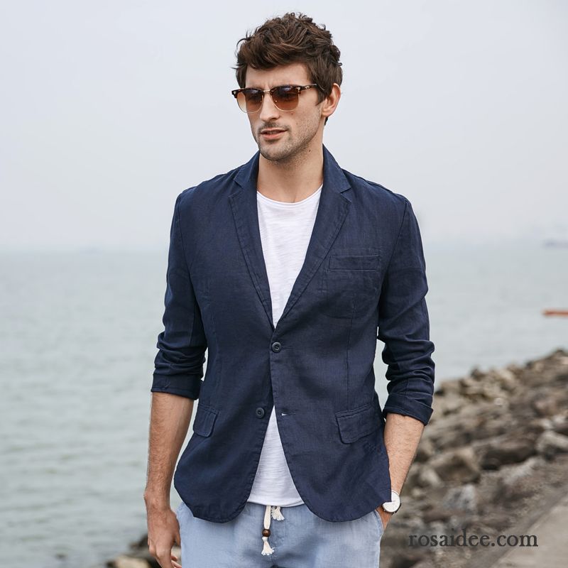 Gute Günstige Anzüge Kostüm Mantel Anzüg Herbst Freizeit Überzieher Trend Dünn Neu Baumwolle Herren Blazer