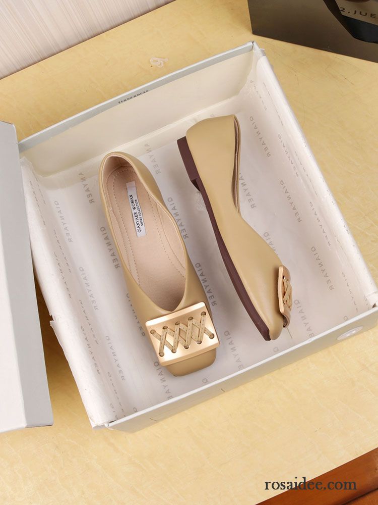 Halbschuhe Damen Weiche Sohle Allgleiches Flache Schuhe Neue Sommer Schnürschuhe Beige Farbe Hell Rot