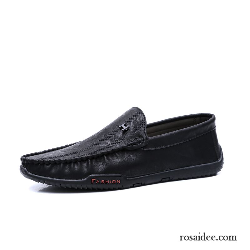 Halbschuhe Herren Casual Faul Slip-on Trend Atmungsaktiv Sommer Schwarz