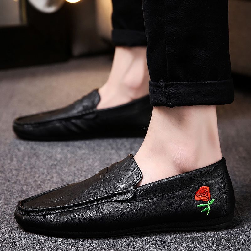 Halbschuhe Herren Neue Slip-on Persönlichkeit Allgleiches Sommer Feder Schwarz Rot