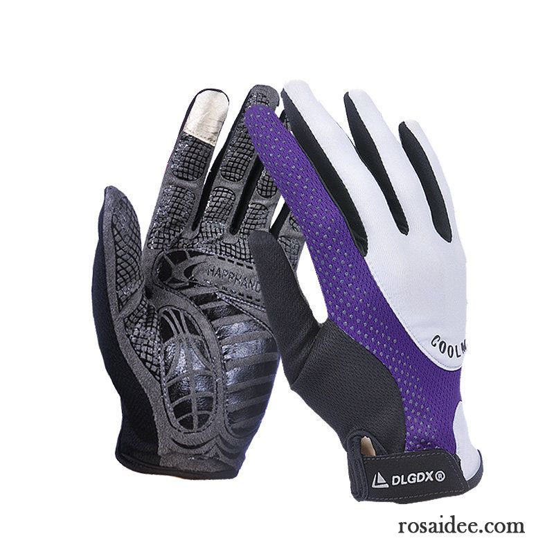 Handschuhe Herren Sport Sonnenschutz Rutschfest Wander Atmungsaktiv Outdoor Purpur Lila