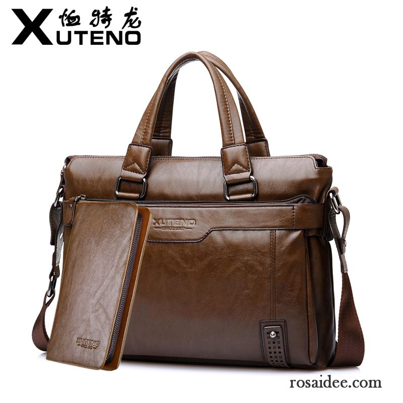 Handtasche Schultertasche Messenger-tasche Leder Herren Freizeit Kreuzung Laptoptasche Handtaschen Aktentasche Geschäft