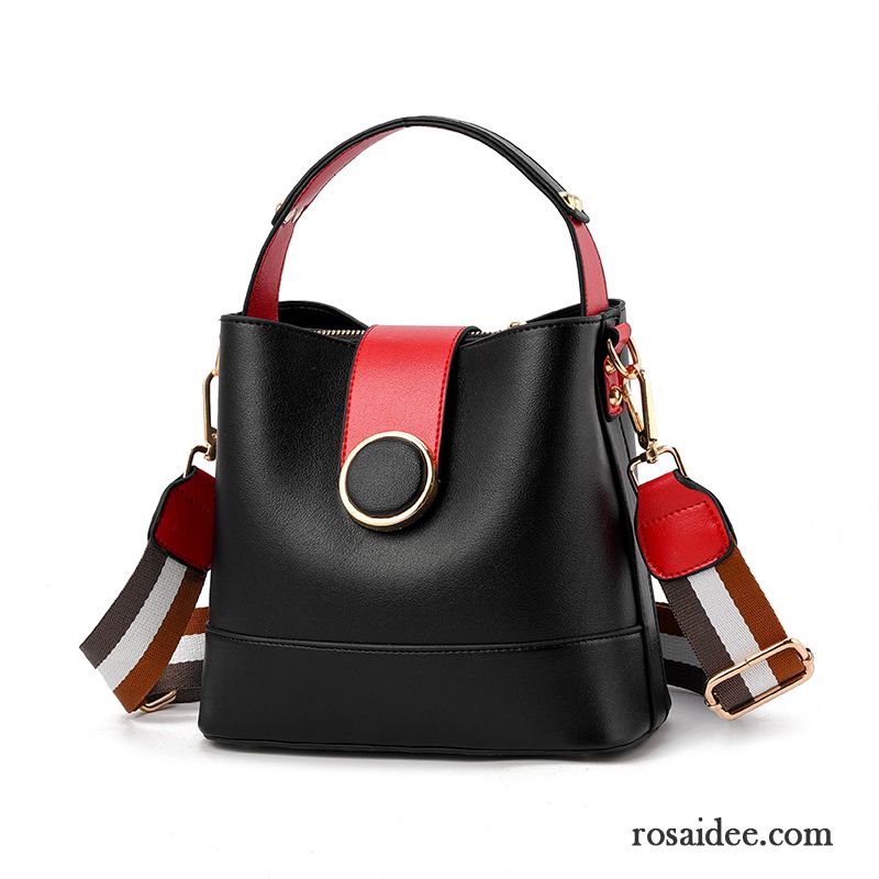 Handtaschen Damen Allgleiches Einfach Mode Messenger-tasche Das Neue Temperament Schwarz Rot