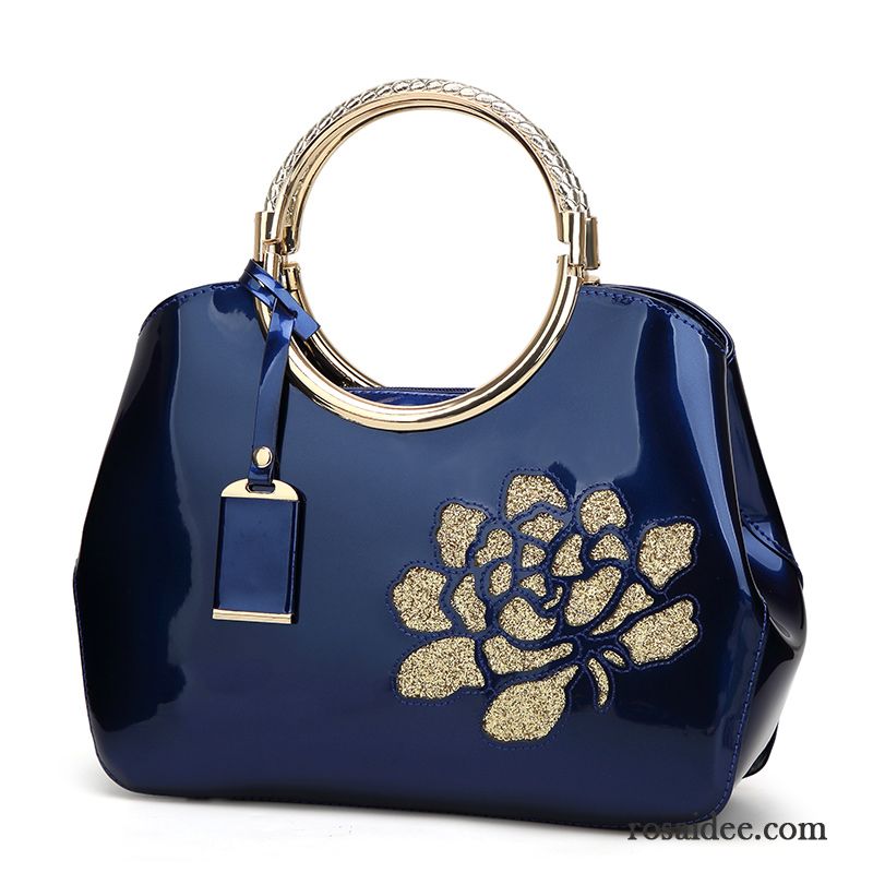 Handtaschen Damen Das Neue Mode Lackleder Heiraten Braut Blau