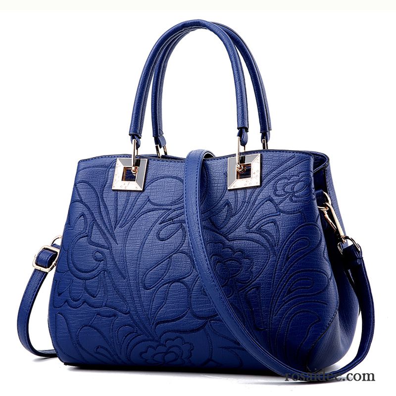 Handtaschen Damen Freizeit Mode Frühling Großes Paket Einfach Das Neue Polarblau