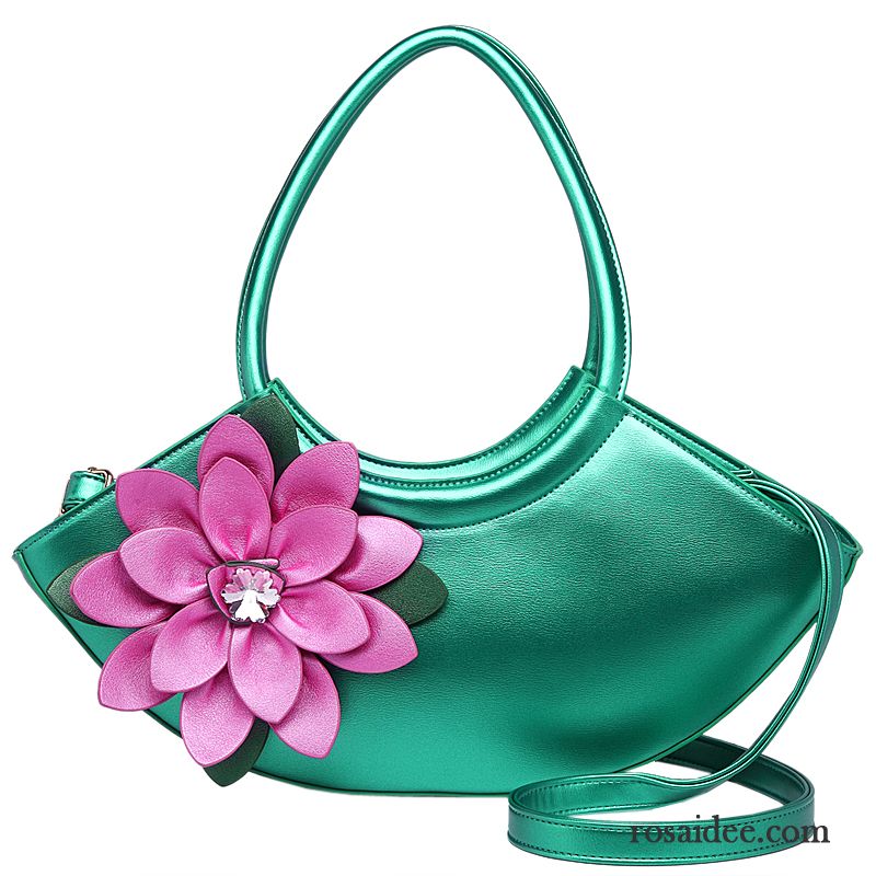 Handtaschen Damen Frühling Blumen Nachahmung Strass Das Neue Grün