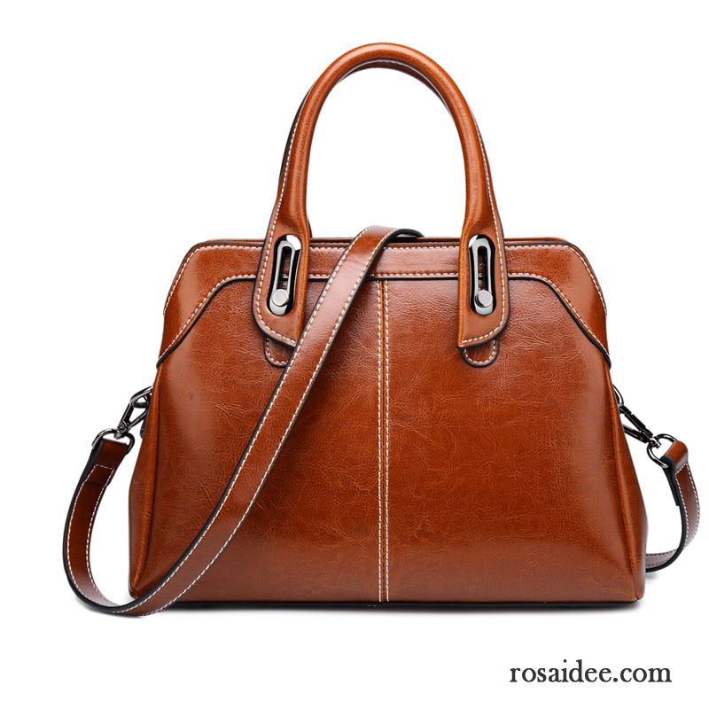 Handtaschen Damen Hohe Kapazität Leder Das Neue Mode Braun