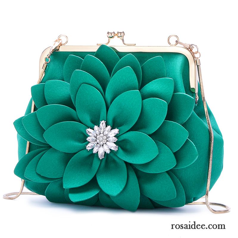 Handtaschen Damen Kette Hohe Kapazität Das Neue Frühling Mode Blumen Grün