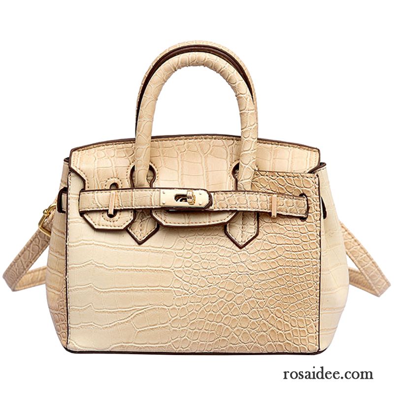 Handtaschen Damen Messenger-tasche Mode Allgleiches Retro Das Neue Krokodil-muster Khaki Gold