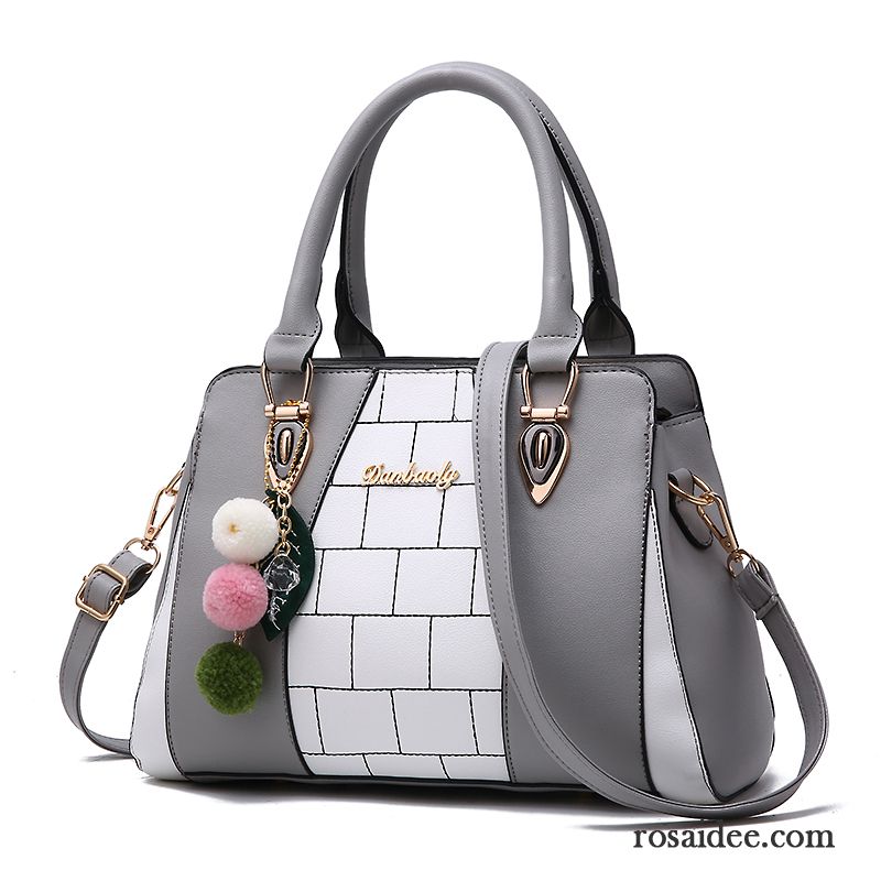 Handtaschen Damen Mode Messenger-tasche Temperament Großes Paket Das Neue Hit Farbe Grau