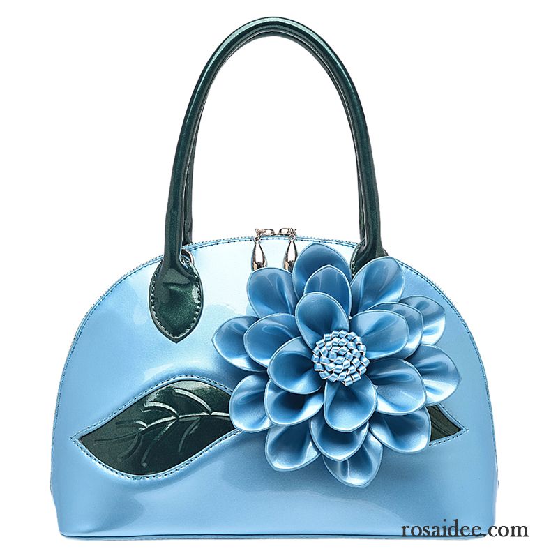 Handtaschen Damen Schalenpaket Mode Blumen Das Neue Süß Blau