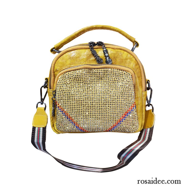 Handtaschen Damen Schultertaschen Messenger-tasche Allgleiches Nachahmung Strass Mehrzweckpaket Mode Gelb