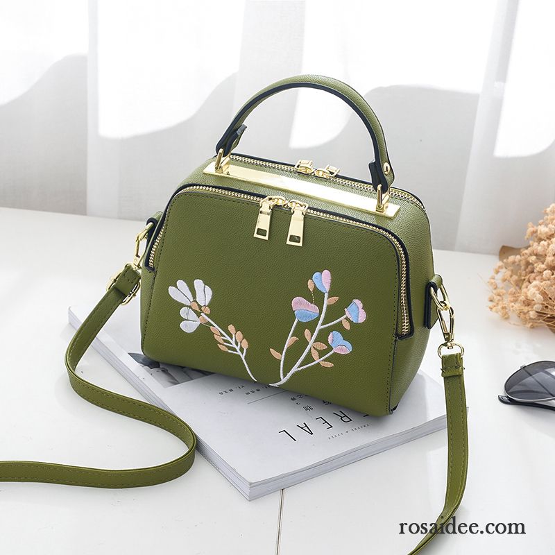 Handtaschen Damen Stickerei Blumen Persönlichkeit Allgleiches Schultertaschen Einfach Grün