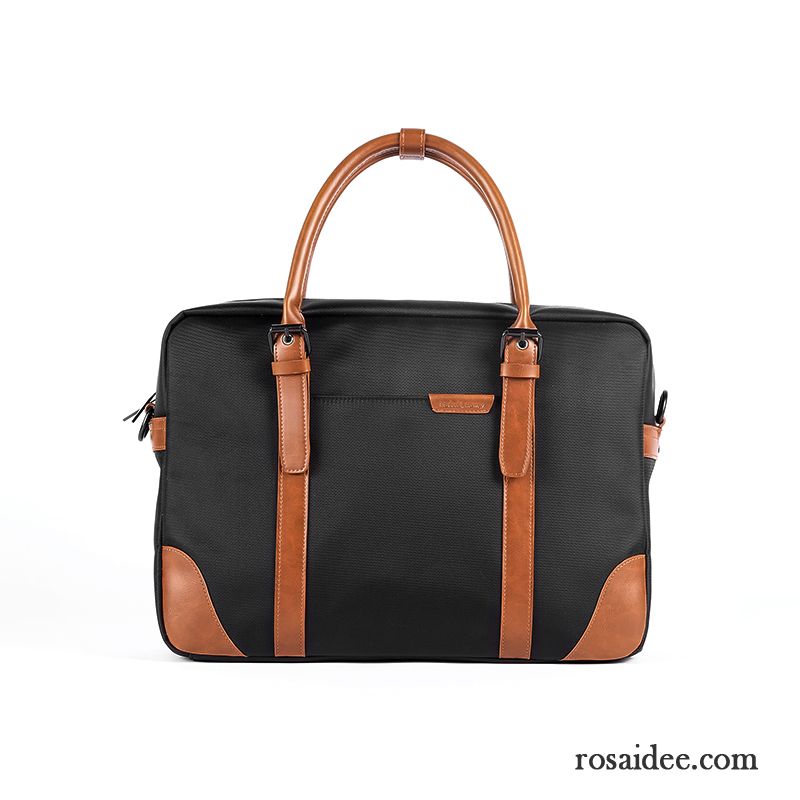 Handtaschen Herren Aktentasche Einfach Retro Messenger-tasche Canvastasche Laptoptasche Schwarz