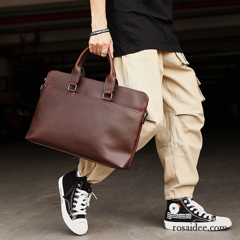 Handtaschen Herren Laptoptasche Freizeit Messenger-tasche Schultertaschen Mode Geschäft Braun