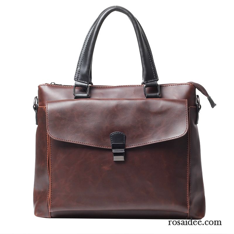 Handtaschen Herren Messenger-tasche Aktentasche Geschäft Retro Das Neue Schultertaschen Braun