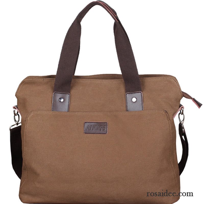 Handtaschen Herren Segeltuch Aktentasche Freizeit Kreuzung Messenger-tasche Geschäft Braun