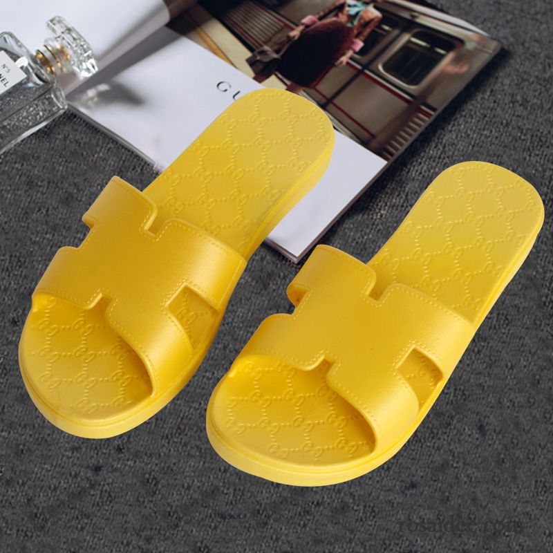 Hausschuhe Damen Dicke Sohle Rutschsicher Trend Pantolette Lovers Sommer Gelb
