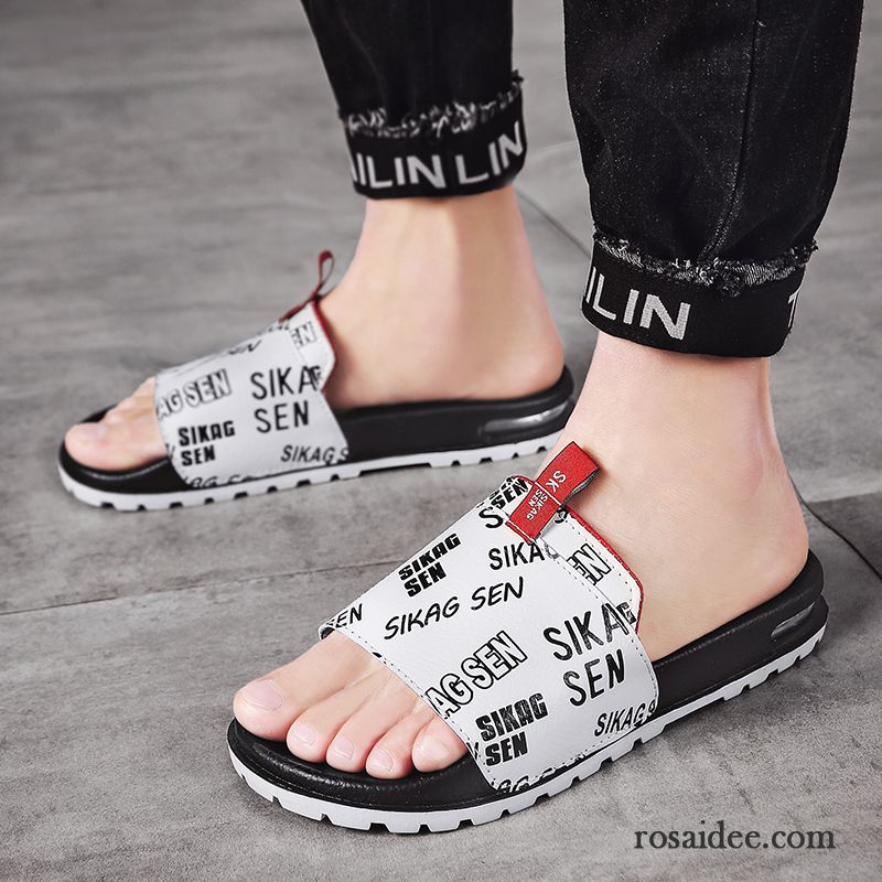 Hausschuhe Herren Sandalen Neue Sommer Persönlichkeit Trend Rutschsicher Weiß