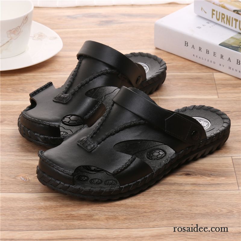 Hausschuhe Herren Sandalen Sommer Schüler Casual Rutschsicher Tragen Sandfarben Schwarz