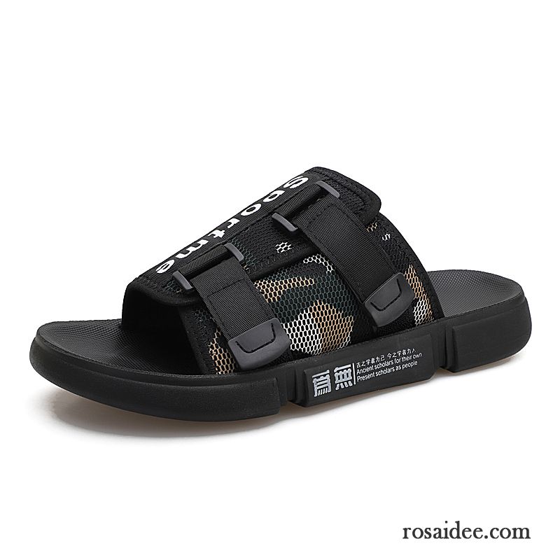 Hausschuhe Herren Weiche Sohle Sandalen Persönlichkeit Sommer Mode Trend Schwarz