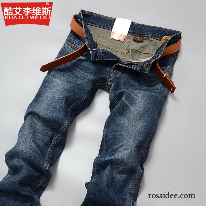 Helle Zerrissene Jeans Herren Herren Schlank Jeans Hose Gerade Rein Baumwolle Elastisch Marke Kaufen