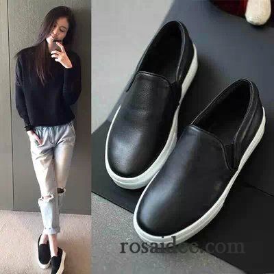 Herbst Schuhe Damen Faul Schüler Feder Damen Herbst Trend Schwarz Halbschuhe Schnürschuhe Casual Flache