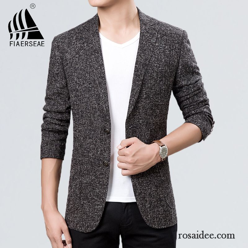 Herren Blazer Beige Gitter Neu Anzüg Freizeit Herren Überzieher Herbst Kostüm Rabatt