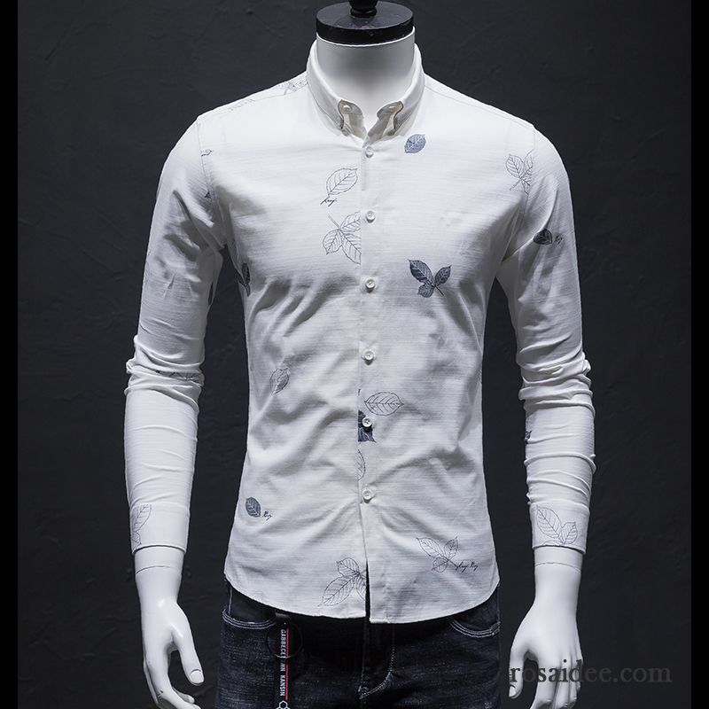 Herren Business Hemden Günstig Weiß Feder Hemd Mantel Herren Neu Herbst Hemden Freizeit Streifen Blau Schlank Trend Lange Ärmel Dünn Billig