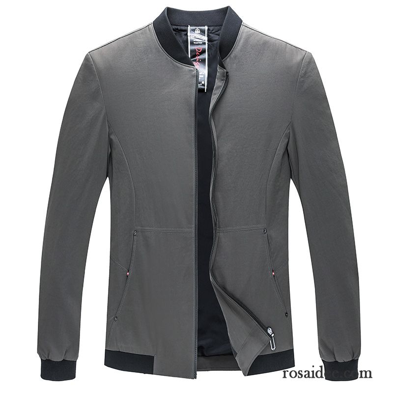 Herren Marken Winterjacken Feder Herbst Hell Herren Neu Jacke Freizeit Rein Schlank Dünn Jugend Grau Überzieher Günstig