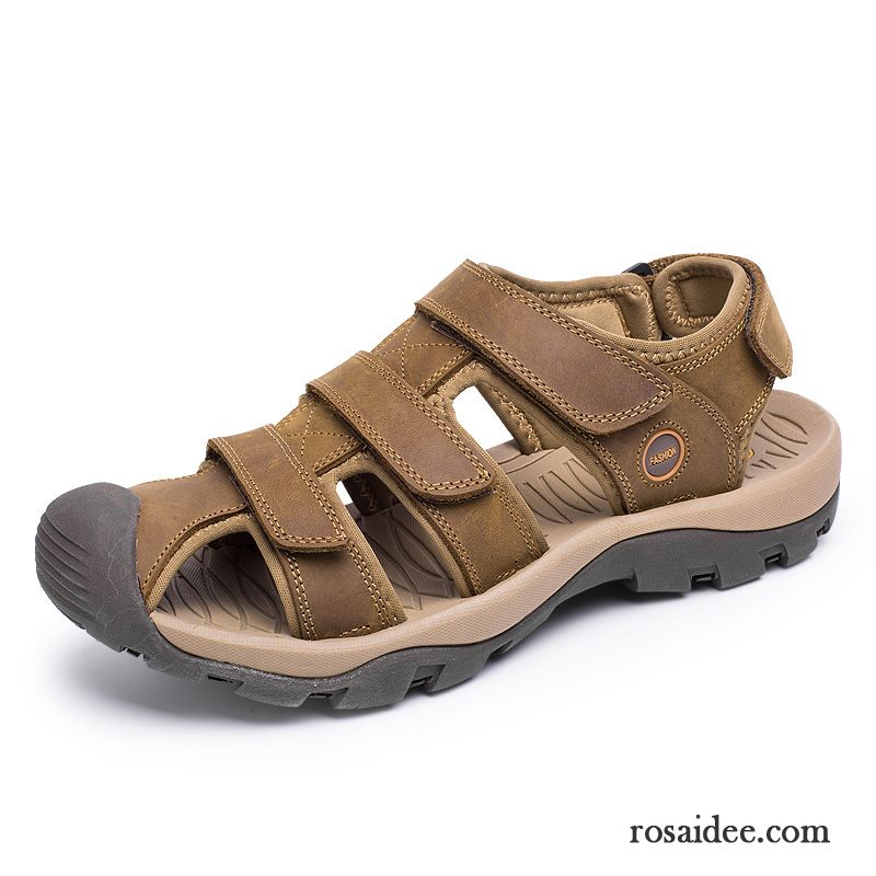 Herren Römersandalen Strand Echtleder Neue Draussen Herren Sandalen Sommer Hohl Mode Atmungsaktiv Schuhe Sale