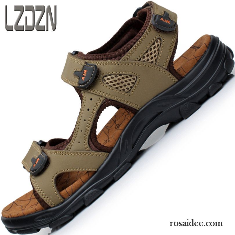 Herren Sandalen Plateau Echtleder Teenager Strand Herren Sandalen Schüler Sommer Jugend Schuhe Billig