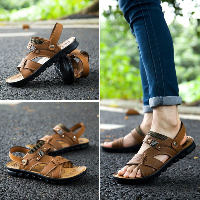 Herren Sandalen Zehenschlaufe Sommer Sandalen Schuhe Atmungsaktiv Neue Produkte Casual Herren Strand Sale