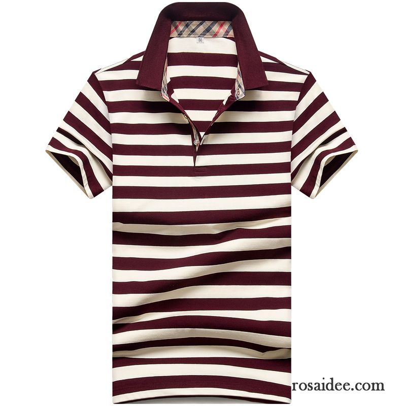 Herren Sommer T Shirts Neu Herren Lose Sommer Revers Streifen Billig