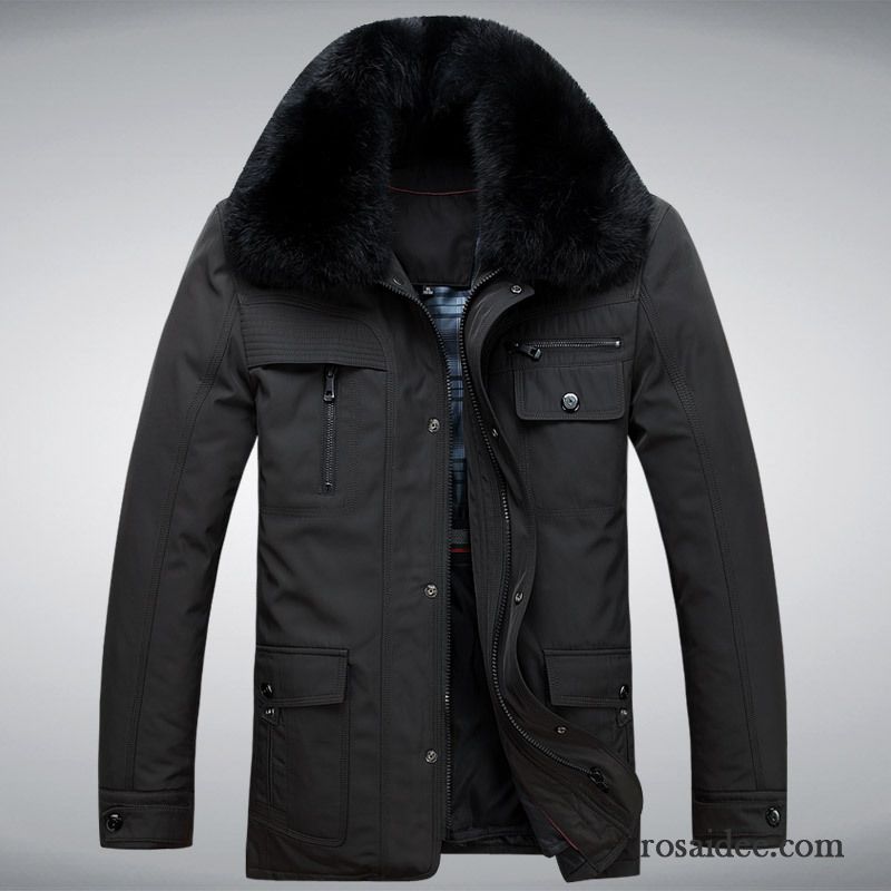 Herren Winterjacke Echtfell Neu Herren Daunenjacke Winter Überzieher Billig